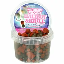 Bait-Tech Pre-Drilled Halibut And Krill Pellets 300g